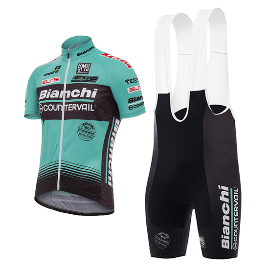 Abbigliamento Bianchi Countervail 2017 Manica Corta e Pantaloncino Con Bretelle verde - Clicca l'immagine per chiudere